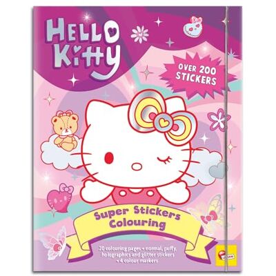 Liscianigiochi Lisciani Hello Kitty and Friends – stickerboek en kleurboek voor kinderen vanaf 5 jaar – notitieboek 20 pagina's met 200 Puffy, holografische en glitterstickers – schilderset met 4 viltstiften Liscianigiochi Lisciani Hello Kitty and Friends – stickerboek en kleurboek voor kinderen vanaf 5 jaar – notitieboek 20 pagina's met 200 Puffy, holografische en glitterstickers – schilderset met 4 viltstiften