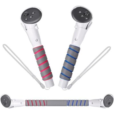 Digicharge VR Controller Controller Extensies voor Meta Quest 3S, 3S Xbox Edition, Quest 3, 3-in-1 handgreep bevestiging, accessoires, Beat Saber, Gorilla Tag, voor bevestiging van golfclub Digicharge VR Controller Controller Extensies voor Meta Quest 3S, 3S Xbox Edition, Quest 3, 3-in-1 handgreep bevestiging, accessoires, Beat Saber, Gorilla Tag, voor bevestiging van golfclub