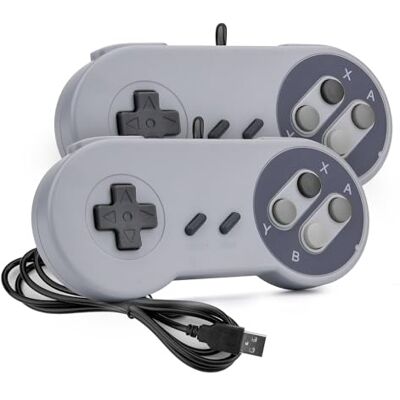 Rii USB Classic Controller Gamepad Joypads (2 stuks, 1,5 m), klassieke USB gamepad-joystick, PC Super Classic Joypad-gamestick voor pc, Raspberry Pi, Windows MAC Linux, Android Rii USB Classic Controller Gamepad Joypads (2 stuks, 1,5 m), klassieke USB gamepad-joystick, PC Super Classic Joypad-gamestick voor pc, Raspberry Pi, Windows MAC Linux, Android