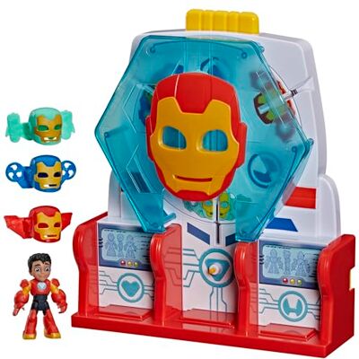 Marvel Iron Man et ses Amis Extraordinaires Salle des armures, figurine de 7,5 cm et accessoires, jouets de super-héros, dès 3 ans Marvel Iron Man et ses Amis Extraordinaires Salle des armures, figurine de 7,5 cm et accessoires, jouets de super-héros, dès 3 ans