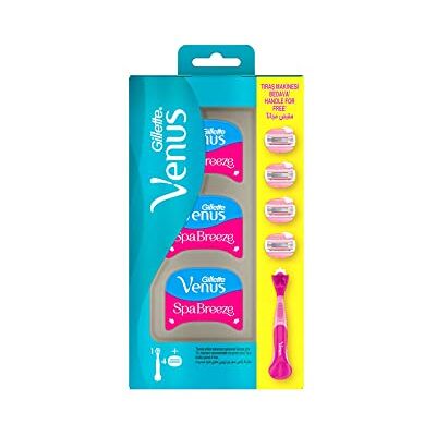 Gillette ComfortGlide Spa Breeze scheerapparaat voor dames met 1 reservemes en ergonomische antislip handgreep Gillette ComfortGlide Spa Breeze scheerapparaat voor dames met 1 reservemes en ergonomische antislip handgreep
