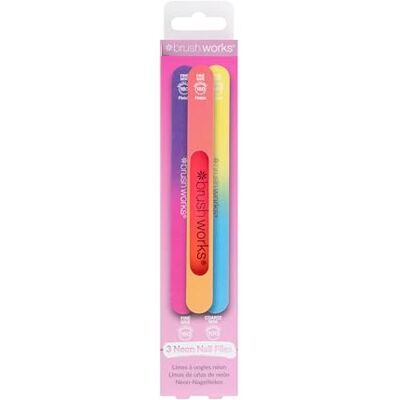 Brushworks Set van 3 neon nagelvijlen Brushworks Set van 3 neon nagelvijlen