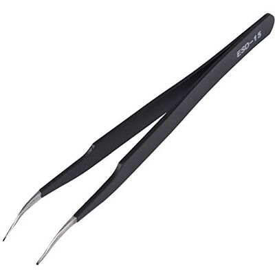 Walfront ESD 15 Antistatische Pincet Puntige Hoge Gebogen Voor Geharde Wimperverlengingen Nail Art Elektronisch Roestvrij Staal Onderhoud Tool Zwart 11,6 cm Walfront ESD 15 Antistatische Pincet Puntige Hoge Gebogen Voor Geharde Wimperverlengingen Nail Art Elektronisch Roestvrij Staal Onderhoud Tool Zwart 11,6 cm