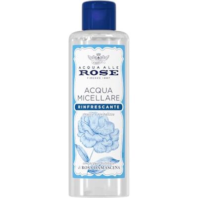 Acqua alle Rose , Verfrissend micellair water voor alle huidtypes, huid en reinigt gezicht, ogen en lippen, met gedestilleerd damastrozenwater voor revitalisering, zonder uitspoelen Acqua alle Rose , Verfrissend micellair water voor alle huidtypes, huid en reinigt gezicht, ogen en lippen, met gedestilleerd damastrozenwater voor revitalisering, zonder uitspoelen