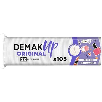 Demak'Up Sensitive katoenen wattenschijfjes voor het verwijderen van make-up, voor gezicht en ogen, 100% natuurlijke katoenvezels, 105 katoen Demak'Up Sensitive katoenen wattenschijfjes voor het verwijderen van make-up, voor gezicht en ogen, 100% natuurlijke katoenvezels, 105 katoen