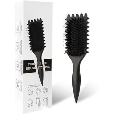 KEXUEZE Curl Hair Brush haarborstel Haarborstel voor het kammen en vormen van krullen van mannen en vrouwen om tractie te verminderen, nylon borstelharen, krulversterker, uniseks, zwart KEXUEZE Curl Hair Brush haarborstel Haarborstel voor het kammen en vormen van krullen van mannen en vrouwen om tractie te verminderen, nylon borstelharen, krulversterker, uniseks, zwart