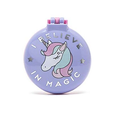 Legami Borstel met spiegel, thema, Les Believe In Magic, opent en sluit met één klik, praktisch en praktisch om overal te dragen, eenhoorn Legami Borstel met spiegel, thema, Les Believe In Magic, opent en sluit met één klik, praktisch en praktisch om overal te dragen, eenhoorn