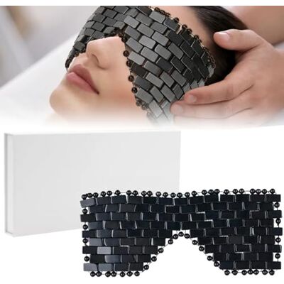 Brrnoo Jade-oogmasker, slaapoogmasker voor het gezicht met jadestenen, massagegereedschap voor huidverzorging van vermoeide ogen (zwart) Brrnoo Jade-oogmasker, slaapoogmasker voor het gezicht met jadestenen, massagegereedschap voor huidverzorging van vermoeide ogen (zwart)