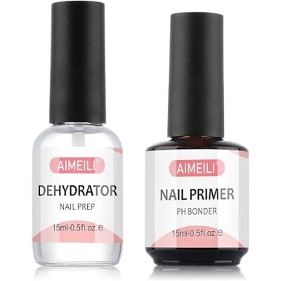 AIMEILI 2 x 15 ml Dehydrator Nail Prep en Primer, Air Dry Nail Primer Nail Dehydrator voor acrylnagels Gelnagels AIMEILI 2 x 15 ml Dehydrator Nail Prep en Primer, Air Dry Nail Primer Nail Dehydrator voor acrylnagels Gelnagels