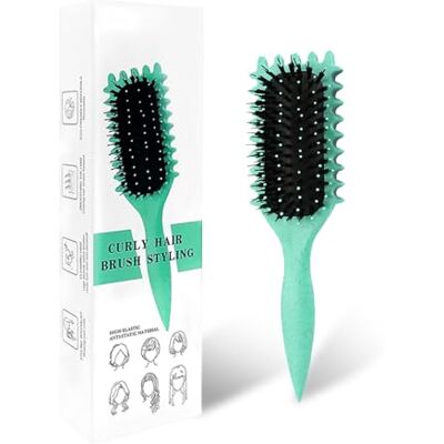 KEXUEZE Curl Hair Brush haarborstel Haarborstel voor het kammen en vormen van krullen van mannen en vrouwen om tractie te verminderen, nylon borstelharen, krulversterker, uniseks, groen KEXUEZE Curl Hair Brush haarborstel Haarborstel voor het kammen en vormen van krullen van mannen en vrouwen om tractie te verminderen, nylon borstelharen, krulversterker, uniseks, groen