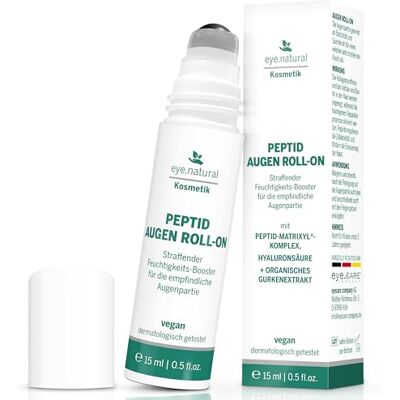 EYE CARE COMPANY Eye Natural Eye Roll on Anti-rimpel, donkere kringen en wallen onder de ogen met matrixylpeptidecomplex, hyaluronzuur en komkommerextract Veganistische oogverkoelende roller voor EYE CARE COMPANY Eye Natural Eye Roll on Anti-rimpel, donkere kringen en wallen onder de ogen met matrixylpeptidecomplex, hyaluronzuur en komkommerextract Veganistische oogverkoelende roller voor