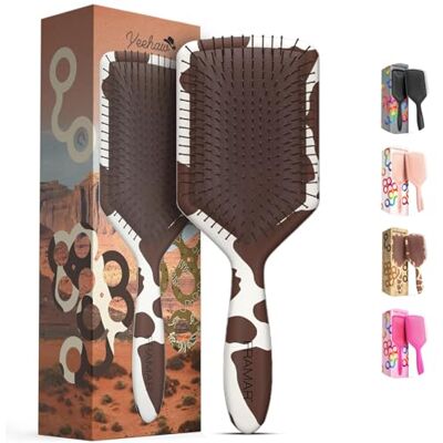 FRAMAR Yeehaw Haarborstel Zonder Trekken Damesborstel, Nat Haar Borstel Wet Hair Ontwarrende borstel voor dames, koeienmotief, flexibele anti-kroesborstel voor gladde styling en eenvoudig kammen FRAMAR Yeehaw Haarborstel Zonder Trekken Damesborstel, Nat Haar Borstel Wet Hair Ontwarrende borstel voor dames, koeienmotief, flexibele anti-kroesborstel voor gladde styling en eenvoudig kammen