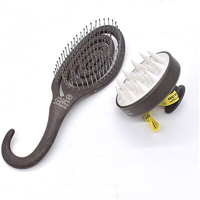 Beter Coffee O'Clock Set Ontwarrende haarborstel en hoofdhuidmassageapparaat Essentials voor haarverzorging voor glad en ontspannend haar Haarborstel Hoofdhuidmassageapparaat Beter Coffee O'Clock Set Ontwarrende haarborstel en hoofdhuidmassageapparaat Essentials voor haarverzorging voor glad en ontspannend haar Haarborstel Hoofdhuidmassageapparaat