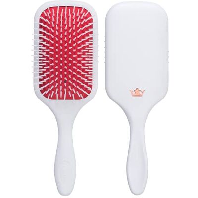 Denman Detangler Haarborstel voor snel ontdoen en drogen en stylen, combinatie van D3-pinns en platte borstel, voor vrouwen en mannen (wit, rode batterij) Denman Detangler Haarborstel voor snel ontdoen en drogen en stylen, combinatie van D3-pinns en platte borstel, voor vrouwen en mannen (wit, rode batterij)