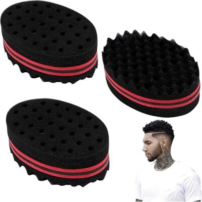 DXIA Set van 3 spons en haarborstel, kappersgereedschap, spons, dubbelzijdig, twist, voor Afro Braid Style Twist Curls DXIA Set van 3 spons en haarborstel, kappersgereedschap, spons, dubbelzijdig, twist, voor Afro Braid Style Twist Curls