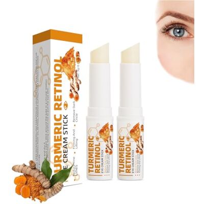 YOENBG Kurkuma balsem voor wallen onder de ogen, anti-aging crème, retinol oogcontourpotlood, wallen onder de ogen, hydraterende oogstick tegen wallen en donkere kringen (2 YOENBG Kurkuma balsem voor wallen onder de ogen, anti-aging crème, retinol oogcontourpotlood, wallen onder de ogen, hydraterende oogstick tegen wallen en donkere kringen (2