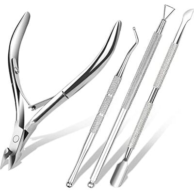 ACWOO nagelriemtang, nagelriemsnijder, 4-in-1 manicuregereedschap, nagelriemschuiver, stevig roestvrij staal, nagelknipper voor het herstellen van beschadigde nagels Primaire kleur ACWOO nagelriemtang, nagelriemsnijder, 4-in-1 manicuregereedschap, nagelriemschuiver, stevig roestvrij staal, nagelknipper voor het herstellen van beschadigde nagels Primaire kleur