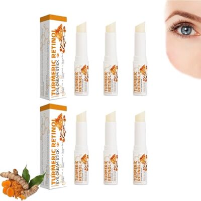 YOENBG Kurkuma balsem voor wallen onder de ogen, anti-aging crème, retinol oogcontourpotlood, wallen onder de ogen, hydraterende oogstick tegen wallen en donkere kringen (6 YOENBG Kurkuma balsem voor wallen onder de ogen, anti-aging crème, retinol oogcontourpotlood, wallen onder de ogen, hydraterende oogstick tegen wallen en donkere kringen (6