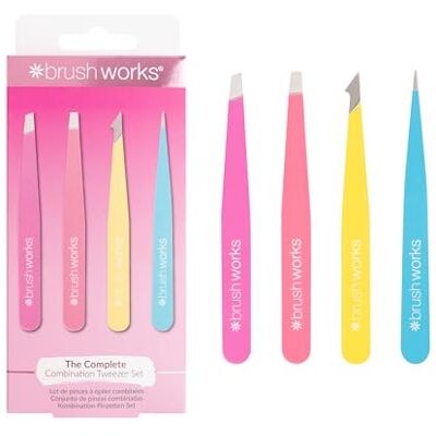 Brushworks HD 4-delige set pincet set neon Brushworks HD 4-delige set pincet set neon
