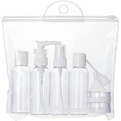 BLOMBLAUM Reisflessen, 100 ml, navulbaar, siliconen, lekvrij, TSA-goedgekeurd, voor handbagage in het vliegtuig, reiscontainer voor shampoo, douchegel, cosmetica met tas BLOMBLAUM Reisflessen, 100 ml, navulbaar, siliconen, lekvrij, TSA-goedgekeurd, voor handbagage in het vliegtuig, reiscontainer voor shampoo, douchegel, cosmetica met tas