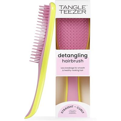 Tangle Teezer Ultimate Detangler Hyper Yellow & Rosebud Haarborstel, ontwarrende borstel voor zacht haar, anti-breuk haarborstel voor alle haartypes Tangle Teezer Ultimate Detangler Hyper Yellow & Rosebud Haarborstel, ontwarrende borstel voor zacht haar, anti-breuk haarborstel voor alle haartypes