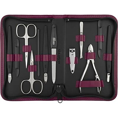marQus Solingen Mega Manicureset voor mannen en vrouwen, 12-delig, nagelset met alles wat je nodig hebt voor manicure en pedicure, in een hoogwaardig echt leren etui marQus Solingen Mega Manicureset voor mannen en vrouwen, 12-delig, nagelset met alles wat je nodig hebt voor manicure en pedicure, in een hoogwaardig echt leren etui