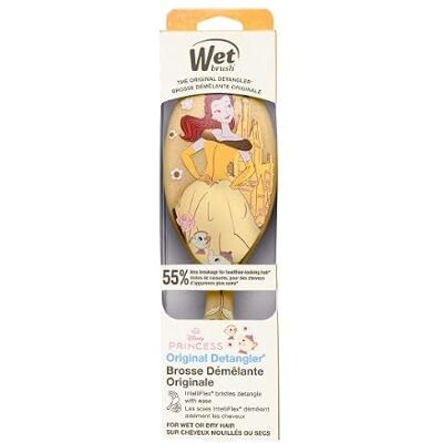 Wet Brush x Disney Original Hair Detangler, Princess Belle IntelliFlex-borstelharen ontwarren nat en droog haar, vermindert breuk, Disney Princess design, perfect voor jonge fans Wet Brush x Disney Original Hair Detangler, Princess Belle IntelliFlex-borstelharen ontwarren nat en droog haar, vermindert breuk, Disney Princess design, perfect voor jonge fans