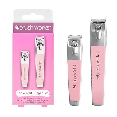 Brushworks Set van 2 roze nagel- en teenknippers Brushworks Set van 2 roze nagel- en teenknippers