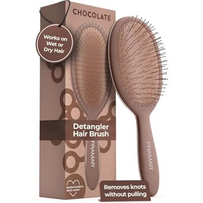 FRAMAR Haarborstel Ontwarborstel Nat Haar Borstel Voor Meisjes, Glansborstel, Kinderborstel Nat Haar, Ontwarborstel, Wet Detangler, Chocolade FRAMAR Haarborstel Ontwarborstel Nat Haar Borstel Voor Meisjes, Glansborstel, Kinderborstel Nat Haar, Ontwarborstel, Wet Detangler, Chocolade