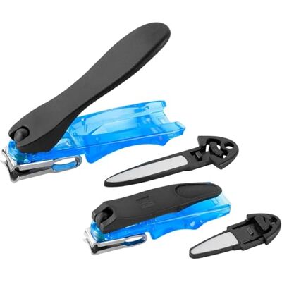 ZWILLING Set van 2 nagelknippers met nageltang en geïntegreerde nagelvijl, extra scherp en duurzaam, blauw ZWILLING Set van 2 nagelknippers met nageltang en geïntegreerde nagelvijl, extra scherp en duurzaam, blauw