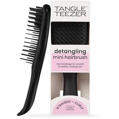 Tangle Teezer Mini Ultimate Detangler voor droog en nat haar, ontwarrende haarborstel voor alle haartypes, ideale borstel voor kinderen en op reis, zwart Tangle Teezer Mini Ultimate Detangler voor droog en nat haar, ontwarrende haarborstel voor alle haartypes, ideale borstel voor kinderen en op reis, zwart