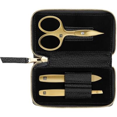 ZWILLING Premium Gold Edition manicureset (3-delig, echt lederen etui, zwart, hand- en voetverzorging, reisset, met nagelschaar) ZWILLING Premium Gold Edition manicureset (3-delig, echt lederen etui, zwart, hand- en voetverzorging, reisset, met nagelschaar)