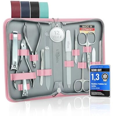 marQus Manicuresets uit Solingen Duitsland voor dames en heren 12-delige set incl. Nageltang en glazen nagelvijl Manicureset Pedicureset Voor natuurlijke en gelakte nagels marQus Manicuresets uit Solingen Duitsland voor dames en heren 12-delige set incl. Nageltang en glazen nagelvijl Manicureset Pedicureset Voor natuurlijke en gelakte nagels