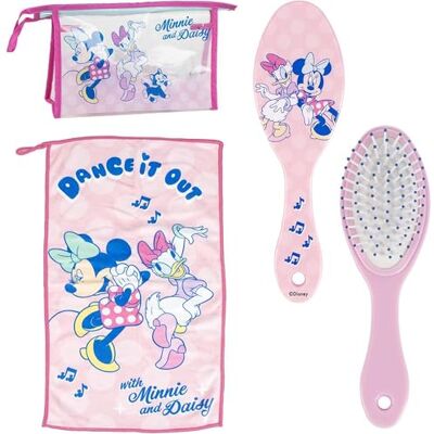 Tataway Reis toilettas Minnie accessoires met kam, handdoek en tas Minnie Minnie toilettas voor reizen of school, roze, transparante toilettas met ritssluiting Tataway Reis toilettas Minnie accessoires met kam, handdoek en tas Minnie Minnie toilettas voor reizen of school, roze, transparante toilettas met ritssluiting