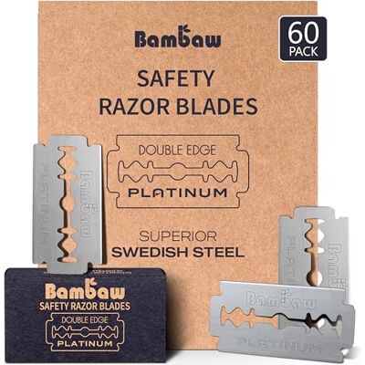 Bambaw – Scheermesjes van Zweeds roestvrij staal – 60 stuks Bambaw – Scheermesjes van Zweeds roestvrij staal – 60 stuks