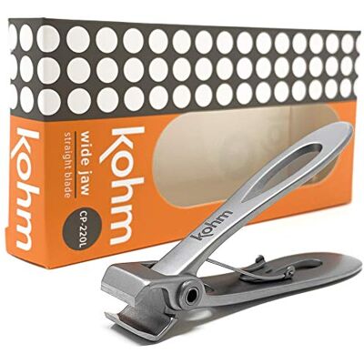KOHM CP-220L Nagelknipper met recht lemmet, 5 mm, zeer sterk, brede kaak voor dikke of sterke nagels, voor mannen, senioren, volwassenen KOHM CP-220L Nagelknipper met recht lemmet, 5 mm, zeer sterk, brede kaak voor dikke of sterke nagels, voor mannen, senioren, volwassenen
