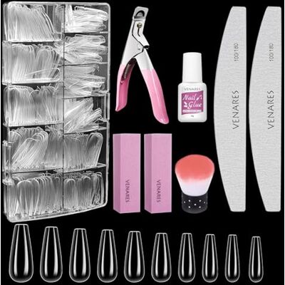 Venares 500 stuks kunstnagels 10 maten Collerette Vijlen Blok Borstel Snijden Transparant Voor gelnagels Venares 500 stuks kunstnagels 10 maten Collerette Vijlen Blok Borstel Snijden Transparant Voor gelnagels