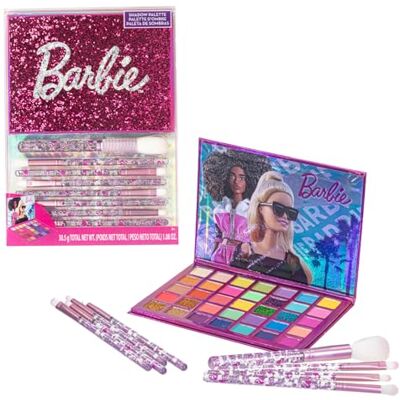Townley Girl Barbie Oogschaduwpalet, 35 kleuren, met 8 penselen Townley Girl Barbie Oogschaduwpalet, 35 kleuren, met 8 penselen