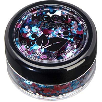 Moon Glitter Milieuvriendelijke biologisch afbreekbare glitter, 100% biologische cosmetica voor gezicht, lichaam, nagels, haar en lippen, 3 g, betoverd Moon Glitter Milieuvriendelijke biologisch afbreekbare glitter, 100% biologische cosmetica voor gezicht, lichaam, nagels, haar en lippen, 3 g, betoverd