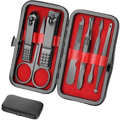 Aceoce Manicureset voor heren, persoonlijke verzorging, accessoires, vinger- en teen, nagelclips, professionele manicure, pedicure, set met reiskoffer, nagelriemset voor mannen, haarband, vriend, ouder Aceoce Manicureset voor heren, persoonlijke verzorging, accessoires, vinger- en teen, nagelclips, professionele manicure, pedicure, set met reiskoffer, nagelriemset voor mannen, haarband, vriend, ouder