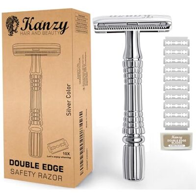 KANZY HAIR AND BEAUTY Kanzy Veiligheidsscheermes Gesloten Kam Metalen Scheermes Voor Mannen & Vrouwen Double Edge Safety Razor Kit Geschikt Voor Alle Double Edge Mesjes KANZY HAIR AND BEAUTY Kanzy Veiligheidsscheermes Gesloten Kam Metalen Scheermes Voor Mannen & Vrouwen Double Edge Safety Razor Kit Geschikt Voor Alle Double Edge Mesjes