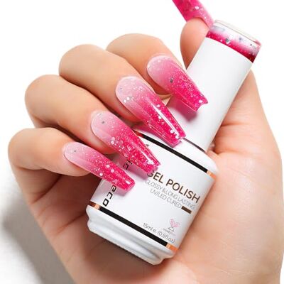 Nicedeco 15 ml gelnagellak, temperatuurverandering, UV/LED, voor manicure en pedicure, voor professioneel gebruik, duurzaam en eenvoudig aan te brengen, 02 Nicedeco 15 ml gelnagellak, temperatuurverandering, UV/LED, voor manicure en pedicure, voor professioneel gebruik, duurzaam en eenvoudig aan te brengen, 02