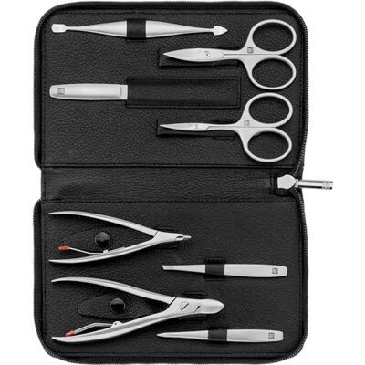 ZWILLING Manicureset (8-delig, volledige nagelverzorging, pedicure, echt lederen etui met ritssluiting) zwart ZWILLING Manicureset (8-delig, volledige nagelverzorging, pedicure, echt lederen etui met ritssluiting) zwart