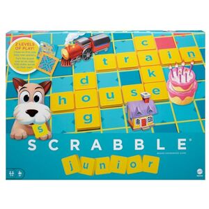 Mattel Scrabble Y9667 kruiswoordpuzzel voor kinderen met 2 spellen in 1, 2-zijdig speelbord voor 2-4 spelers van 6 tot 10 jaar Mattel Scrabble Y9667 kruiswoordpuzzel voor kinderen met 2 spellen in 1, 2-zijdig speelbord voor 2-4 spelers van 6 tot 10 jaar