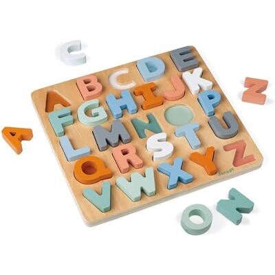 Janod Houten alfabet puzzel 26 stukjes Sweet Cocoon collectie Educatief speelgoed voor jonge kinderen Schilderen op water Leert alfabet en schrijven Vanaf 2 jaar J04412 Janod Houten alfabet puzzel 26 stukjes Sweet Cocoon collectie Educatief speelgoed voor jonge kinderen Schilderen op water Leert alfabet en schrijven Vanaf 2 jaar J04412