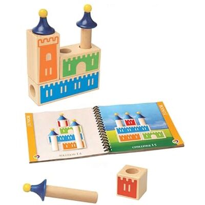 SmartGames Logisch kasteel, bouwspel van hout, educatieve puzzel voor 1 speler, 48 progressieve uitdagingen, gezelschapsspellen voor kinderen van 3-8 jaar, Franse versie SmartGames Logisch kasteel, bouwspel van hout, educatieve puzzel voor 1 speler, 48 progressieve uitdagingen, gezelschapsspellen voor kinderen van 3-8 jaar, Franse versie
