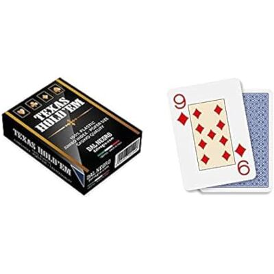 Dal Negro Dal Professionele kaartspel Texas Hold'em Casino kwaliteit, gelamineerd en waterdicht, 1 set van 55 jumbo-indexen met Jolly, retro blauw, gemaakt in Italië Dal Negro Dal Professionele kaartspel Texas Hold'em Casino kwaliteit, gelamineerd en waterdicht, 1 set van 55 jumbo-indexen met Jolly, retro blauw, gemaakt in Italië