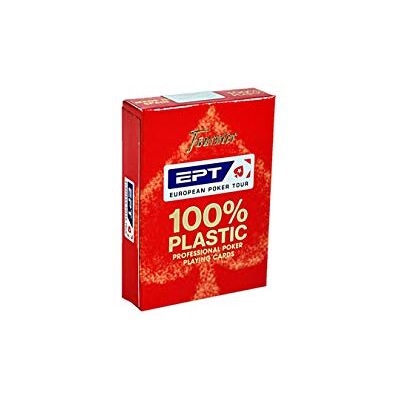 Fournier 100 Plastic Europese Poker Tower EPT (rood en blauw): professionele poker speelkaarten Fournier 100 Plastic Europese Poker Tower EPT (rood en blauw): professionele poker speelkaarten