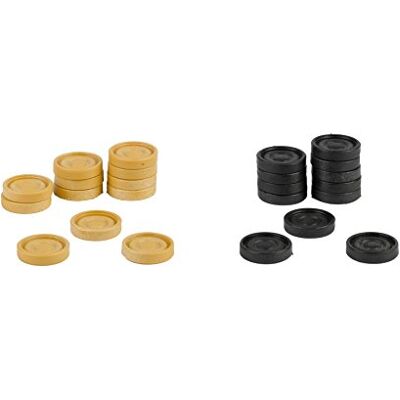 Falomir Complete set van 24 kunststof chips 12 in wit en 12 in zwart accessoires voor bordspellen Klassiek plezier in transparante doos Falomir Complete set van 24 kunststof chips 12 in wit en 12 in zwart accessoires voor bordspellen Klassiek plezier in transparante doos