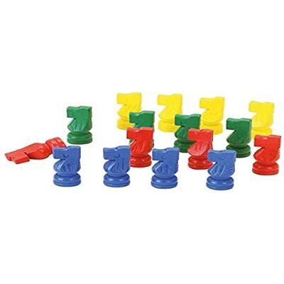 Jeujura 16 kleine houten paarden behendigheidsspellen, meerkleurig (J8984) Jeujura 16 kleine houten paarden behendigheidsspellen, meerkleurig (J8984)